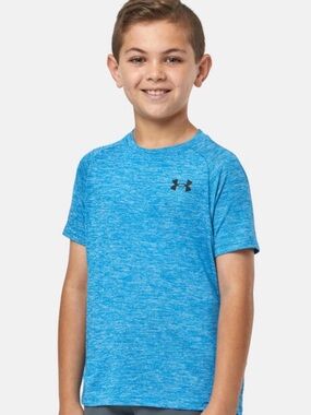 Under Armour Boys' Heathered Blue Short Sleeve Performance Tee